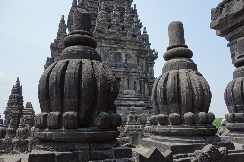 This shape of structure is found everywhere in Hindu art and architecture, and is very reminiscent of a Buddhist stupa. In Hindu tradition, however, it is a representation of the unity of man and woman which together forms Life.