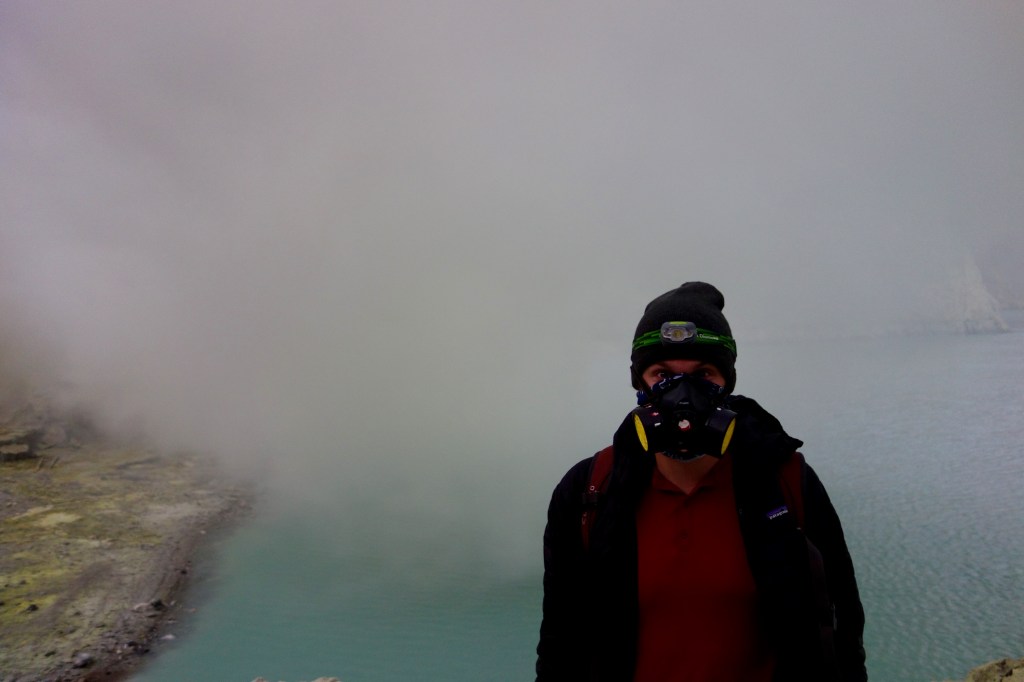 Even with the bandana and facemask it was hard to breath, and when the wind blew everyone crouched down and closed their eyes until the cloud passed.